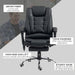 Black Heated Massaging Executive Swivel Office Chair with Adjustable Recline and Footrest by Vinsetto