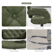 Height Adjustable Swivel Bar Stool with Backrest and Armrests for Home Kitchen Green