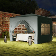 Light Grey 3 x 3m Pop Up Gazebo Shelter with Sides UPF50+ by Outsunny
