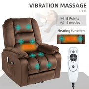 Reclining Massage Armchair with Heat and Eight Massage Points for Home Comfort Brown