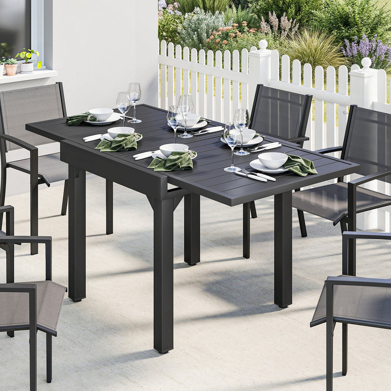 Extendable Garden Dining Table for Flexible Outdoor Meals and Gatherings Black