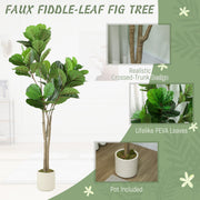 150cm Artificial Ficus Tree With Realistic Leaves For Home Or Office Decor Green