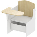 Kids Table and Chair Set With Storage Bins for Play and Learning Ages 3 to 5 White AOSOM