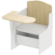 Kids Table and Chair Set With Storage Bins for Play and Learning Ages 3 to 5 White AOSOM