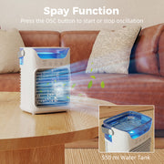 Desk Fan with Cooling Mist and Aroma Diffuser for Home or Office Grey AOSOM