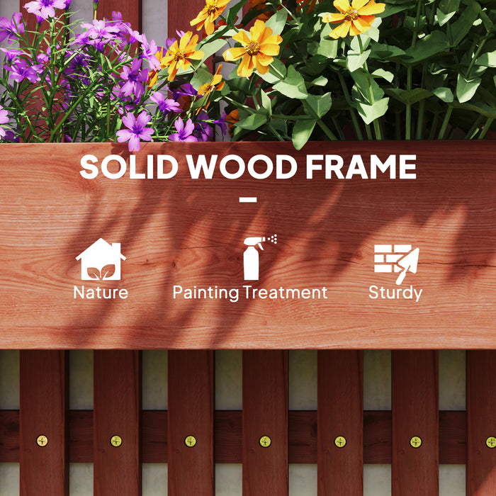 Wall Mounted Wooden Garden Planter with Trellis and Drainage Holes Brown by Outsunny