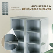CD and Media Storage Shelves Set of 2 for Organised Home or Office High Gloss Grey AOSOM