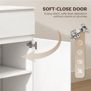 Sideboard with Adjustable Shelf and Soft Close Door for Organised Storage White AOSOM