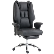 Ergonomic Office Chair With Recline and Footrest for All Day Back Support Black Homcom