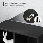 Black 2 Tier Bookshelf with 5 Storage Compartments by HOMCOM