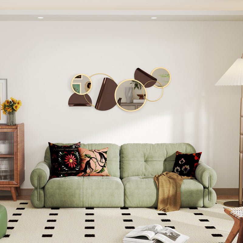 Gold Metal Wall Art Decorative Mirror for Living Room Bedroom or Dining Room