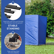 Foldable Camping Windbreak With Steel Poles And Carry Bag For Beach Shelter Privacy Blue AOSOM