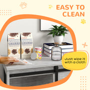 Large Dog Crate Furniture with Removable Cushion Doubles as Side Table Grey