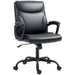 Black Faux Leather Executive Office Chair with Adjustable Height and Swivel Wheels by HOMCOM