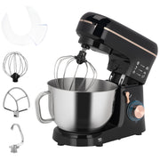 Black 1400W Stand Mixer 5L for Baking with 6 Speeds Pulse Dough Hook and Whisk by HOMCOM