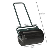 38L Fillable Steel Lawn Roller for Garden and Grass Care Dark Green by Outsunny