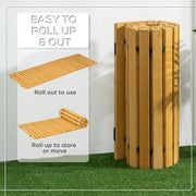 Wooden Roll Out Garden Pathway for Clean Walkways on Grass or Gravel Yellow AOSOM