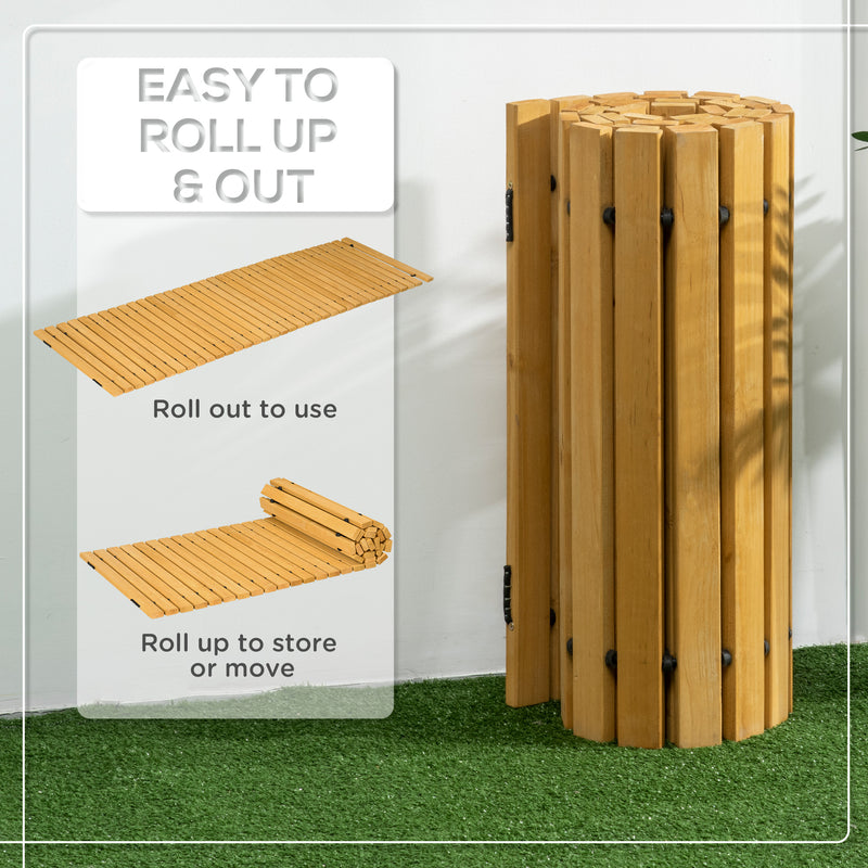 Wooden Roll Out Garden Pathway for Clean Walkways on Grass or Gravel Yellow AOSOM