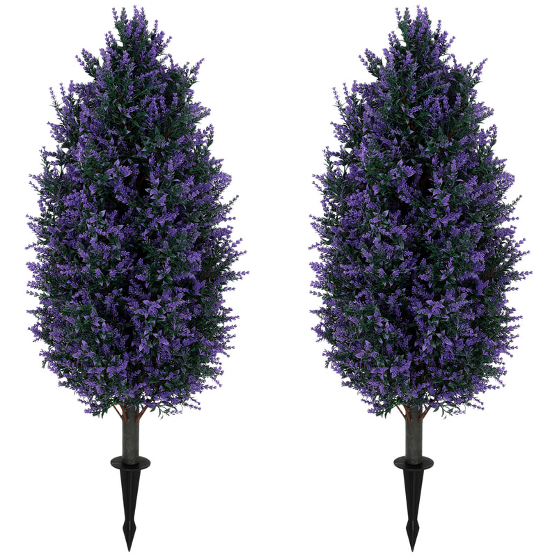 Artificial Lavender Towers Set of 2 for Easy Year Round Garden Colour Blue