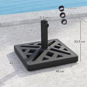 Black 15kg HDPE Garden Parasol Base with Cut-Out Design for Deck and Poolside by Outsunny