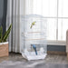Large White Metal Bird Cage with Perches Swing and Bowls for Budgies and Parakeets by PawHut