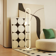 White Dimmable LED Floor Lamp with Glass Night Light and Foot Switch by HOMCOM