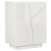 Freestanding High Gloss Storage Cabinet With Adjustable Shelves For Home Organisation White