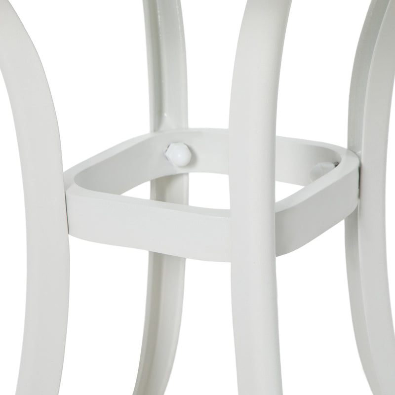 White Cast Aluminium Bistro Table with Umbrella Hole for Garden or Balcony by Outsunny