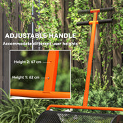 24 Inch Compost and Peat Moss Spreader with Adjustable T Handle and Metal Mesh Basket by Outsunny