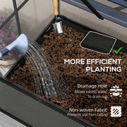 Grey Wooden Raised Garden Bed 60 x 120cm With Base Ideal for Patios and Small Spaces