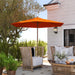 2.5m Wooden Garden Parasol Orange Sun Shade Outdoor Patio Umbrella by Outsunny