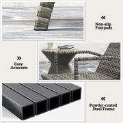 Mixed Grey Rattan Sun Lounger with Adjustable Backrest for Garden Comfort by Outsunny