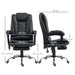 Black Heated Massaging Executive Swivel Office Chair with Adjustable Recline and Footrest by Vinsetto