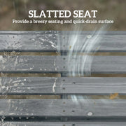 Wooden Garden Bench for Two with Curved Seat and Water Resistant Finish Grey Outsunny