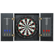 Bristle Dartboard Cabinet Set with 6 Steel Tip Darts Ideal for Home Games Room Brown AOSOM