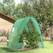 Walk In Tunnel Greenhouse With Sandbags And Ventilated Doors For All Weather Use Green AOSOM