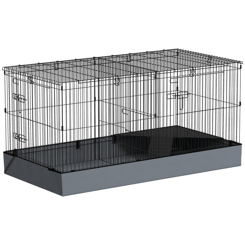 2 in 1 Guinea Pig and Rabbit Cage with Waterproof Floor and Playpen by PawHut