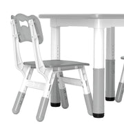 Height Adjustable Toddler Table and Chair Set 3 Piece Activity Set for Playroom, Grey