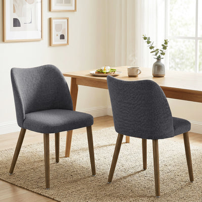 Dining Chairs with Supportive Padding for Comfortable Family Meals Dark Grey Set of 2 AOSOM