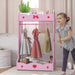 Kids Clothes Rail with 2 Storage Shelves for Ages 3-8 in Hot Pink by AIYAPLAY