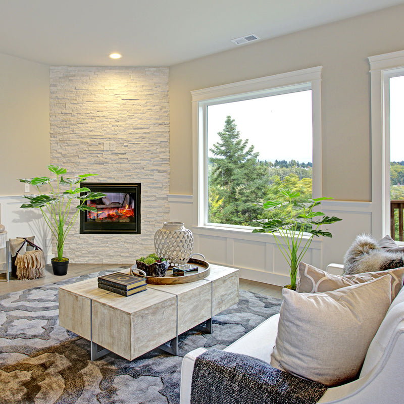 2 Pack Artificial Monstera Plants With Pots For Indoor Or Outdoor Decor 85cm Green