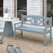 Grey 2 Seater Wooden Garden Bench Outdoor Patio Loveseat for Porch by Outsunny