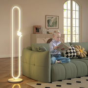 White Dimmable LED Floor Lamp with Glass Night Light and Foot Switch by HOMCOM