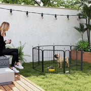 8 Panel Heavy Duty Dog Playpen With Door for Small Dogs 60cm High Indoor Outdoor by PawHut
