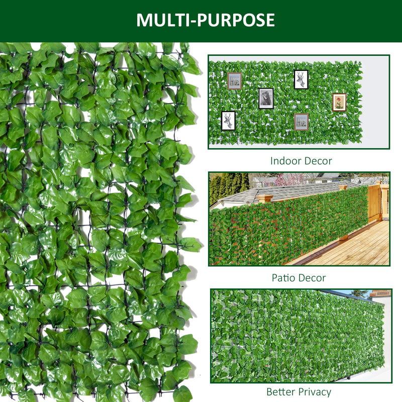 Green 3 x 1m Artificial Leaf Wall Garden Privacy Screen by Outsunny