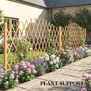 Freestanding Expandable Garden Privacy Screen Set of 2 Foldable Fir Wood Brown Outsunny