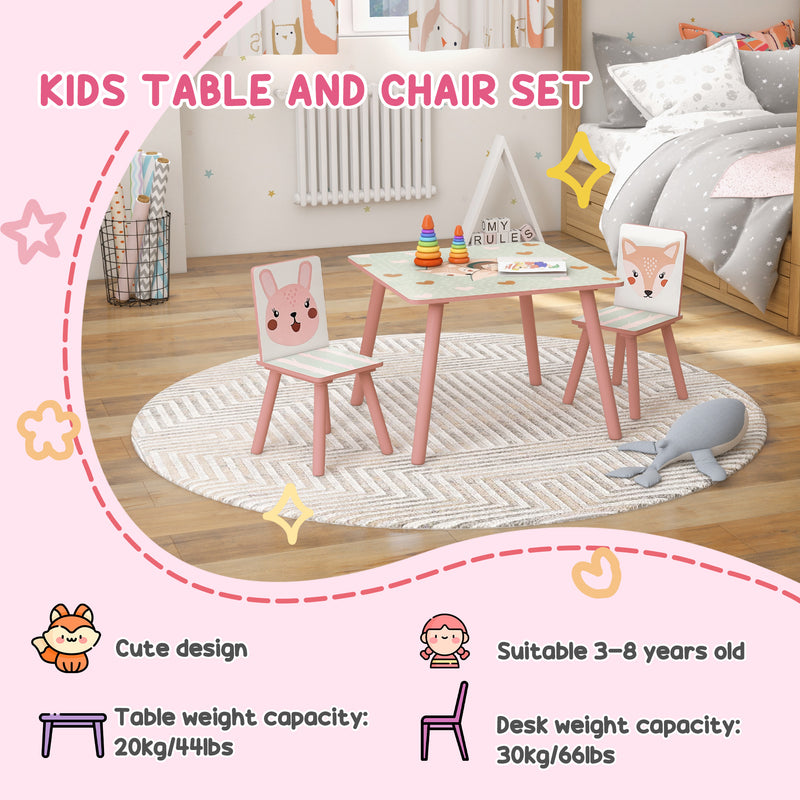 Kids Table and Chair Set with Easel and Storage Baskets for Arts and Crafts Pink AOSOM