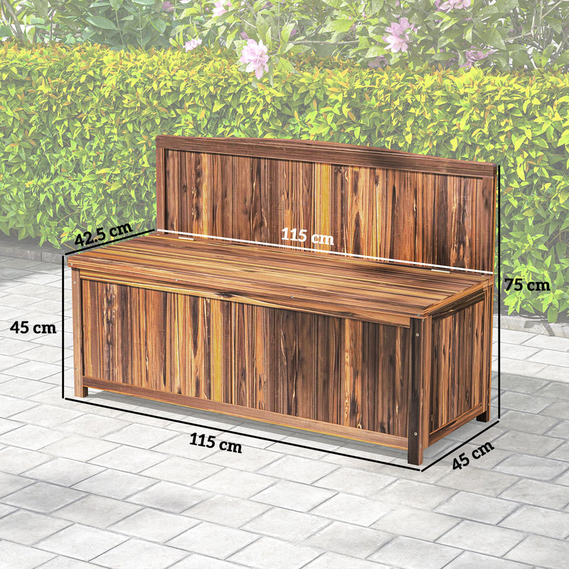 Wooden Garden Bench with Hidden Compartment Brown by Outsunny