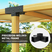 Pergola and Gazebo Bracket Kit for Easy DIY Garden Structures Metal Black AOSOM