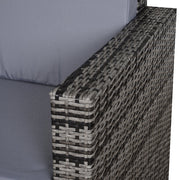 2 Seater Rattan Garden Sofa with Cushions and Armrests Mixed Grey by Outsunny